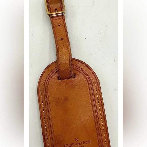 Vintage LOUIS VUITTON Paris Tan Vachetta Leather Luggage Tag - Picture 2 of 7
